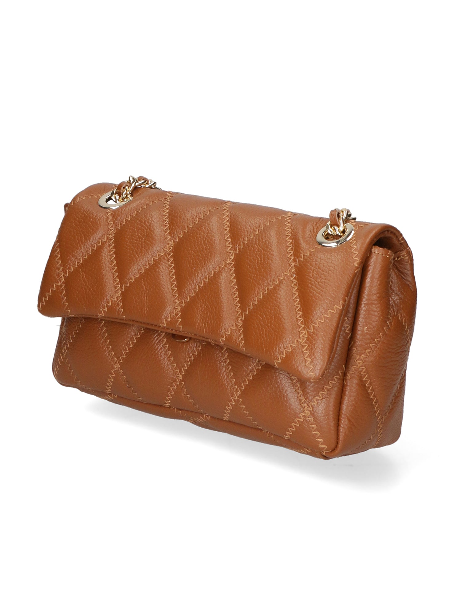 Ludovica Borsa a tracolla da donna Vera pelle 04228-D17 CUOIO SCURO DARK COGNAC Chiara Ferretti