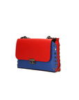 Vera pelle 8641-BLU+ROSSO Borsa a tracolla da donna Evanthe Pro Chiara Ferretti