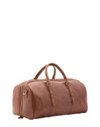 Borsa da viaggio unisex in vera pelle 100% cotone 4514-MARRONE Alessia Firenze