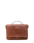 Borsa a mano unisex in vera pelle Made in Italy 4576-MARRONE Alessia Firenze