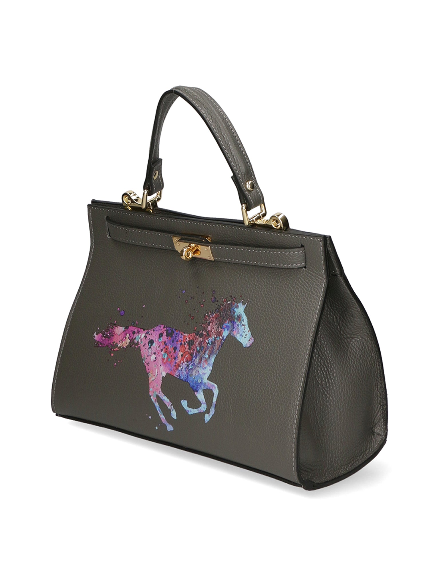 Nina Borsa a mano da donna 100% pelle 04263-D27 GRIGIO SCURO DARK GREY Chiara Ferretti