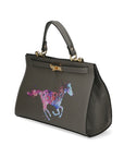Nina Borsa a mano da donna 100% pelle 04263-D27 GRIGIO SCURO DARK GREY Chiara Ferretti