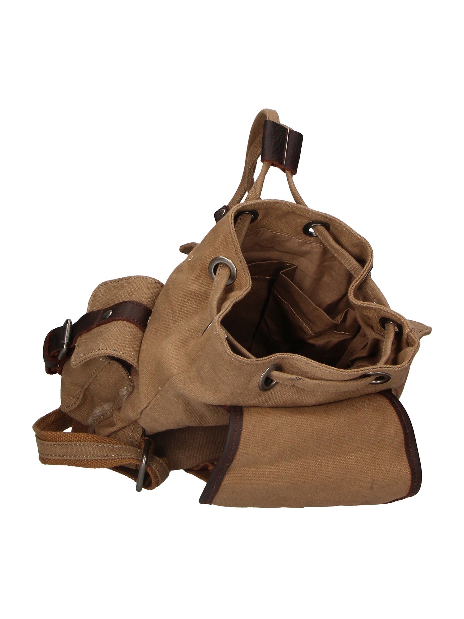 Micaela ZG3006-FANGO TAUPE Zaino unisex in canvas e vera pelle Chiara Ferretti