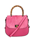 Natasha Borsa a mano da donna Vera pelle e Calfhair 191756-FUXIA FUCHSIA Chiara Ferretti