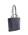 Borsa a spalla unisex in vera pelle Made in Italy 4610-BLU Alessia Firenze
