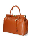 Federica Borsa a mano da donna Vera pelle 9106-CUOIO COGNAC Chiara Ferretti