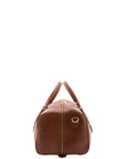 Borsa da viaggio unisex in vera pelle 100% cotone 4514-MARRONE Alessia Firenze