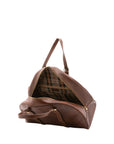 Borsa da viaggio unisex in vera pelle 100% cotone 4589-TESTA DI MORO Alessia Firenze