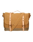 Minerva Borsa a mano unisex Canvas e pelle ZG3011-CUOIO COGNAC Chiara Ferretti