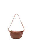 Borsa a spalla unisex in vera pelle 100% cotone 4603-MARRONE Alessia Firenze
