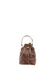 Borsa a secchiello unisex in vera pelle 100% cotone 4535-TESTA DI MORO Alessia Firenze