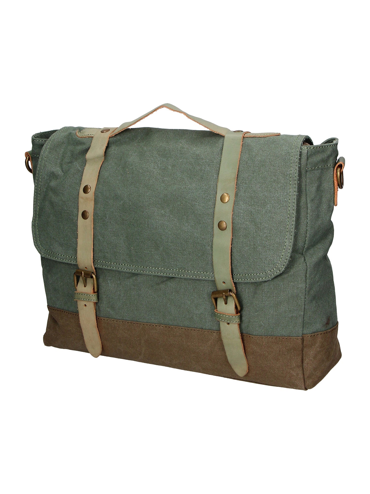 Minerva Borsa a mano unisex Canvas e pelle ZG3011-VERDE GREEN Chiara Ferretti