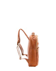 Zaino unisex in vera pelle Made in Italy 100% cotone 4048-MIELE Alessia Firenze