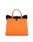 Arancia Borsa a mano da donna 100% pelle 8969-ARANCIO+BIANCO Chiara Ferretti