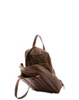 Zaino unisex in vera pelle Made in Italy 100% cotone 4592-TESTA DI MORO Alessia Firenze
