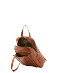 Zaino unisex in vera pelle Made in Italy 100% cotone 4592-MIELE Alessia Firenze