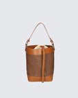 Lisbeth Borsa a secchiello da donna Misto pelle e tessuto 05165-141+S44 CUOIO Chiara Ferretti