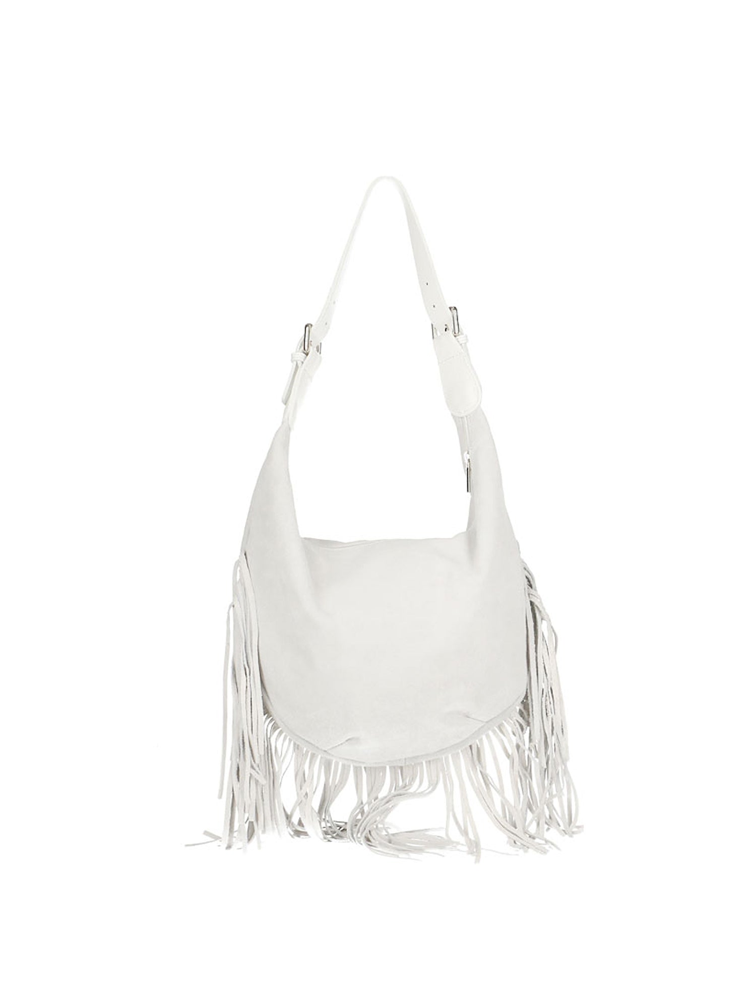 Zefira Borsa a spalla da donna Pelle Scamosciata 8630-BIANCO WHITE Chiara Ferretti