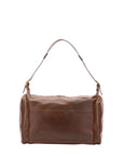 Borsa da viaggio unisex in vera pelle 100% cotone 4037-TESTA DI MORO Alessia Firenze