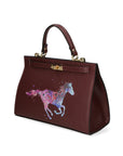 Nina Borsa a mano da donna 100% pelle 04263-D54 BORDO SCURO DARK BORDEAUX Chiara Ferretti