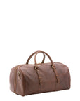 Borsa da viaggio unisex in vera pelle 100% cotone 4514-TESTA DI MORO Alessia Firenze
