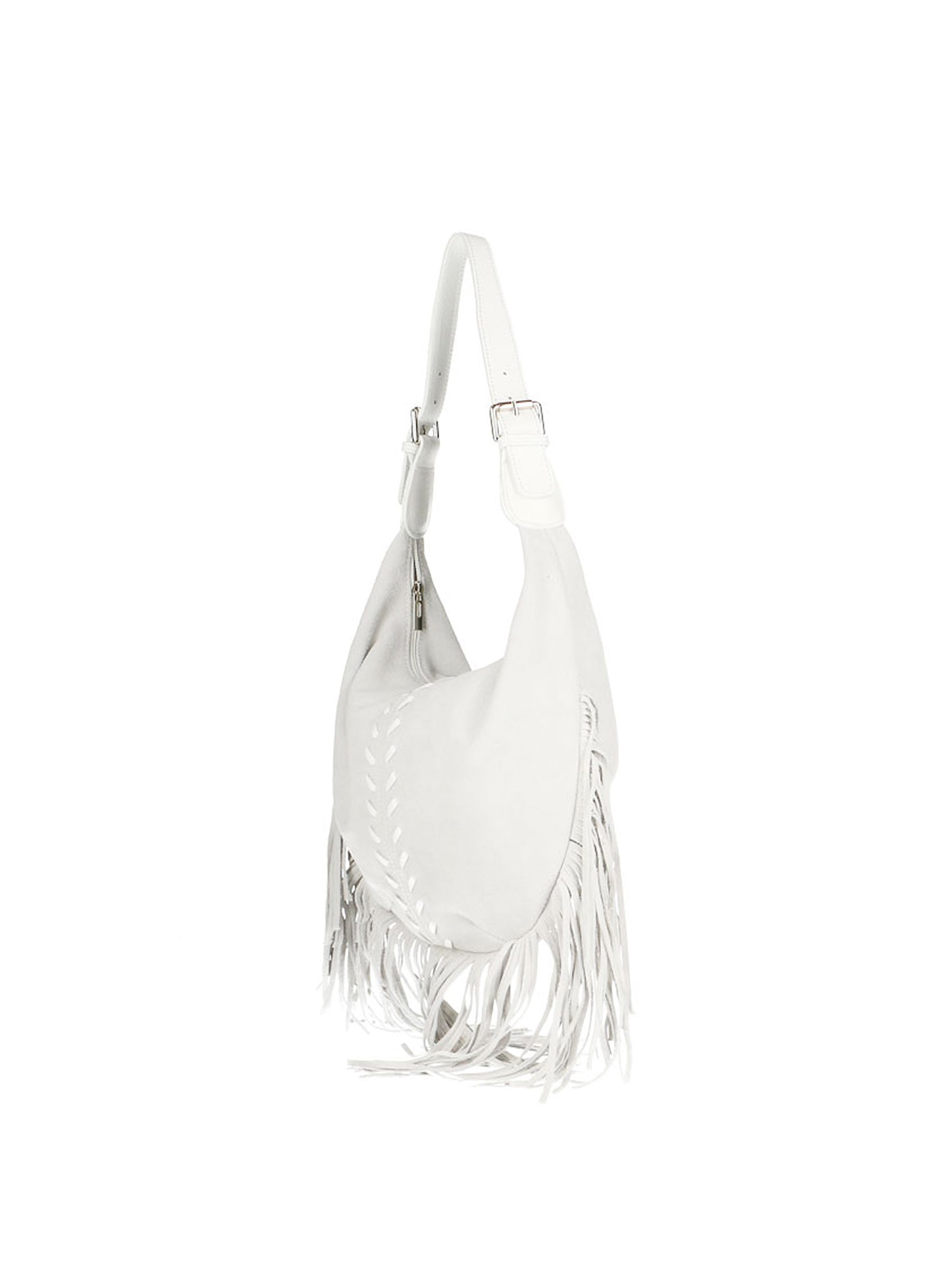 Zefira Borsa a spalla da donna Pelle Scamosciata 8630-BIANCO WHITE Chiara Ferretti