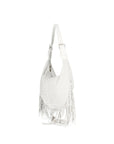 Zefira Borsa a spalla da donna Pelle Scamosciata 8630-BIANCO WHITE Chiara Ferretti