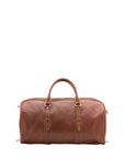 Borsa da viaggio unisex in vera pelle 100% cotone 4514-MARRONE Alessia Firenze