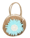 Karen Borsa a mano da donna Paglia intrecciata 88121-AZZURRO Chiara Ferretti