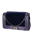 Valeriana Borsa a tracolla da donna Velluto e pelle 1139-BLU Chiara Ferretti