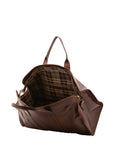 Borsa da viaggio unisex in vera pelle 100% cotone 4091-TESTA DI MORO Alessia Firenze