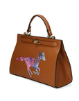 Nina Borsa a mano da donna 100% pelle 04263-D17 CUOIO SCURO DARK COGNAC Chiara Ferretti