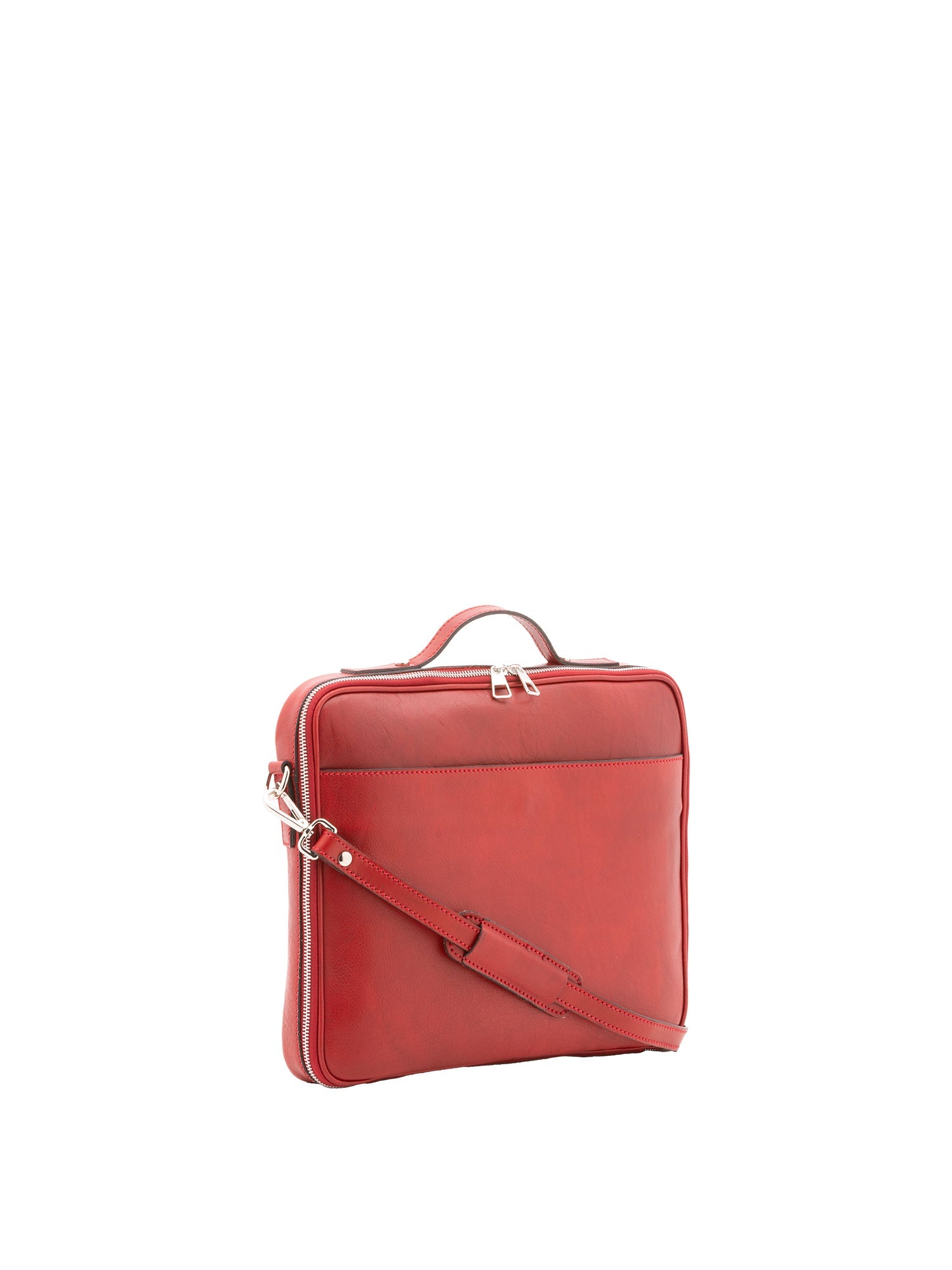 Borsa a mano unisex in vera pelle Made in Italy 4542-ROSSO Alessia Firenze