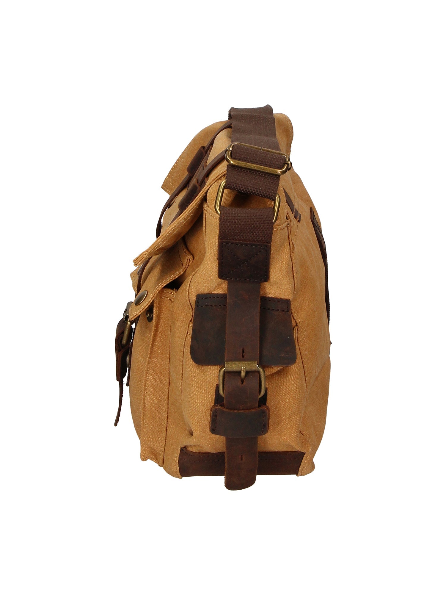Melania Borsa a spalla unisex Canvas e vera pelle ZG3016-CUOIO COGNAC Chiara Ferretti