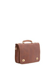 Borsa a mano unisex in vera pelle Made in Italy 4512-MARRONE Alessia Firenze