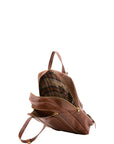 Zaino unisex in vera pelle Made in Italy 100% cotone 4592-MARRONE Alessia Firenze