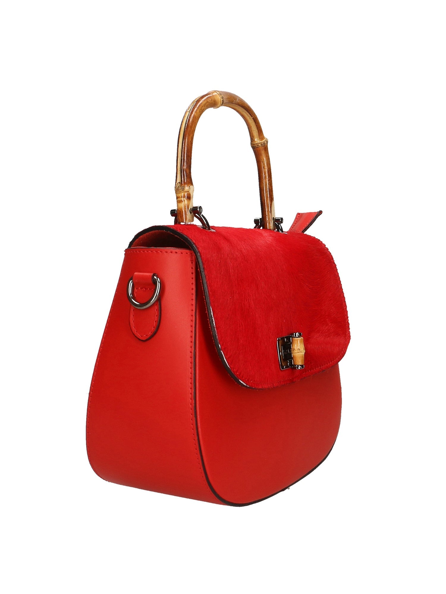 Natasha Borsa a mano da donna Vera pelle e Calfhair 191756-ROSSO RED Chiara Ferretti
