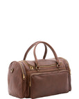 Borsa da viaggio unisex in vera pelle 100% cotone 4045-TESTA DI MORO Alessia Firenze