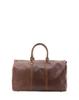 Borsa da viaggio unisex vera pelle 100% cotone 4546-TESTA DI MORO Alessia Firenze