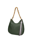 Artemisia Borsa a spalla da donna Vera pelle 05462-S14 VERDE SCURO+L020 FERRO Chiara Ferretti
