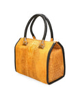 Edna Borsa a bauletto da donna Pelle e camoscio stampato croco 80044-031 CUOIO SCURO Chiara Ferretti