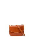 Borsa a tracolla da donna 100% pelle 5515-Cognac I Fratelli