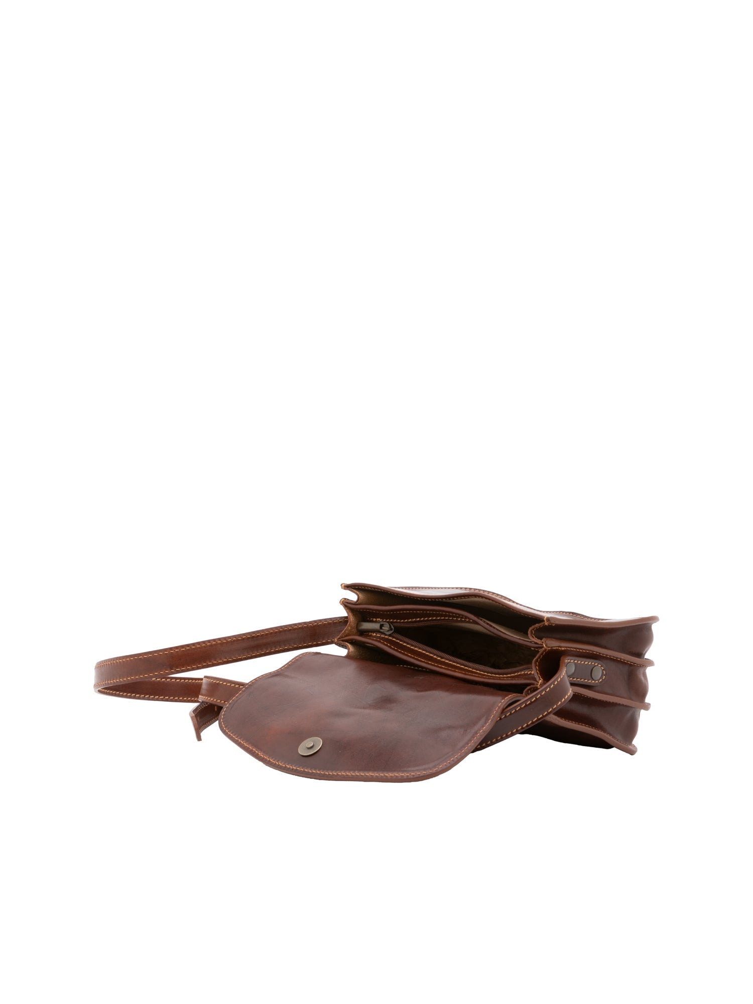 Borsa a tracolla da donna 100% pelle 5515-Marrone I Fratelli