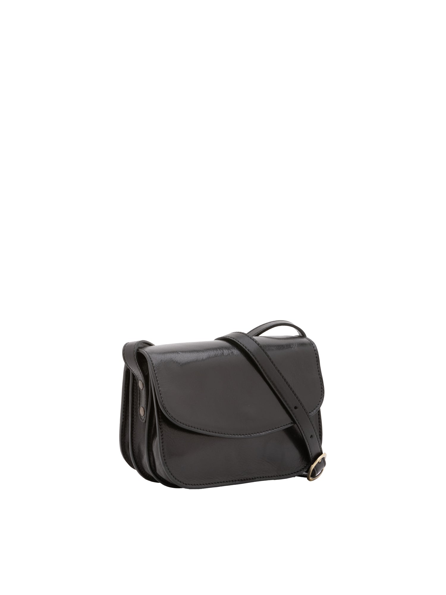 Borsa a tracolla da donna 100% pelle 5515-Nero I Fratelli