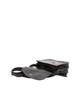 Borsa a tracolla da donna 100% pelle 5515-Nero I Fratelli
