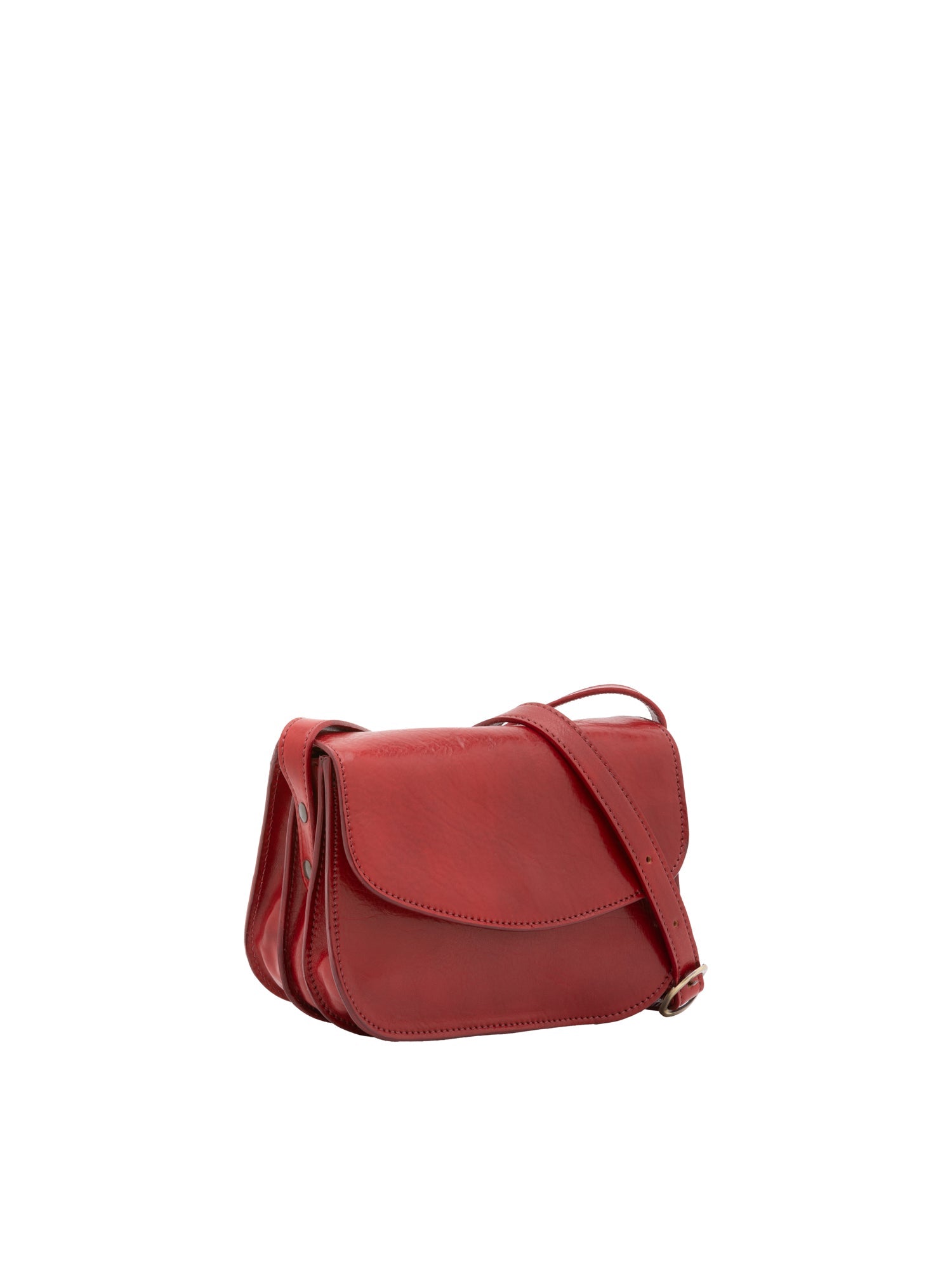 Borsa a tracolla da donna 100% pelle 5515-Rosso I Fratelli