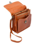 Borsa a tracolla uomo in vera pelle Made in Italy 5518-Cognac I Fratelli