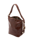 Borsa a secchiello da donna Vera pelle 5528-Marrone I Fratelli