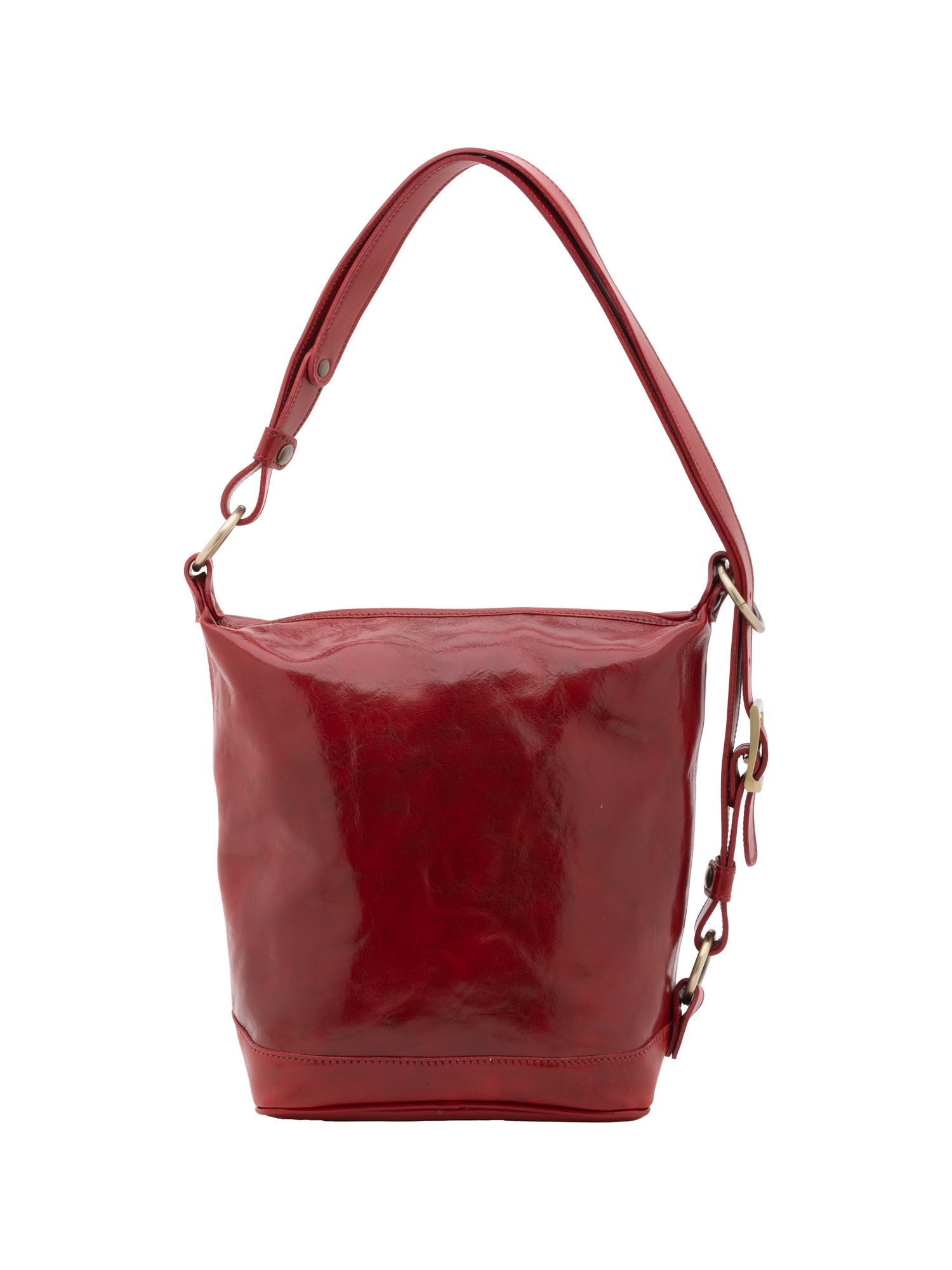 Borsa a secchiello da donna Vera pelle 5528-Rosso I Fratelli