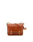 Borsa a tracolla da donna 100% vera pelle 5529-Cognac I Fratelli